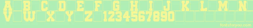 QuaterbackFight Font – Yellow Fonts on Green Background