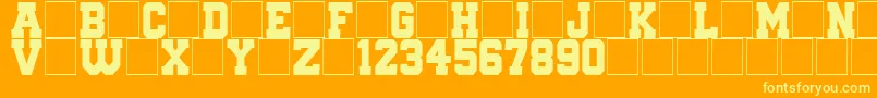 QuaterbackFight Font – Yellow Fonts on Orange Background