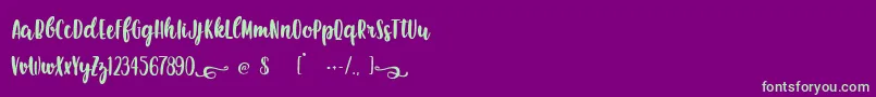 EarthQuest Font – Green Fonts on Purple Background