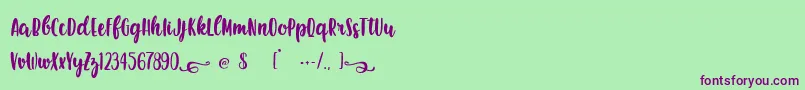 EarthQuest Font – Purple Fonts on Green Background