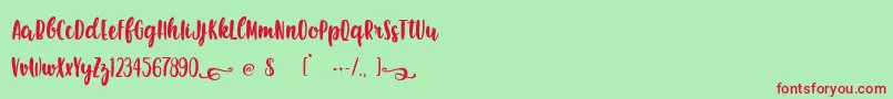 EarthQuest Font – Red Fonts on Green Background