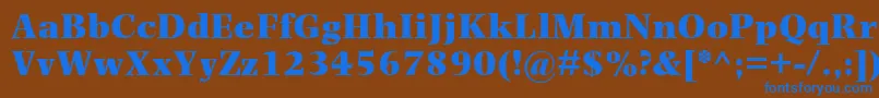 Czcionka PhotinaMtUltraBold – niebieskie czcionki na brązowym tle