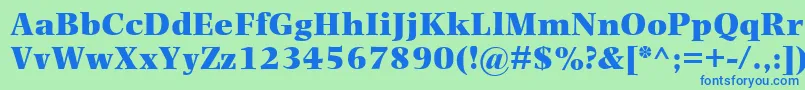 Czcionka PhotinaMtUltraBold – niebieskie czcionki na zielonym tle