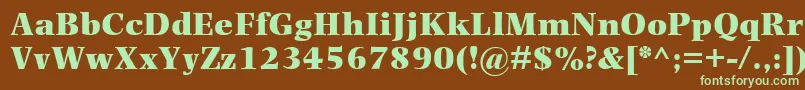 Шрифт PhotinaMtUltraBold – зелёные шрифты на коричневом фоне