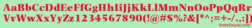 PhotinaMtUltraBold Font – Red Fonts on Green Background