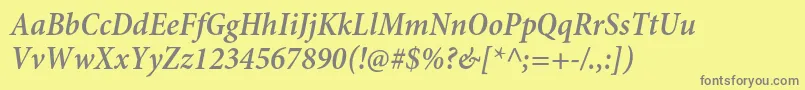 MinionproSemiboldcnit Font – Gray Fonts on Yellow Background