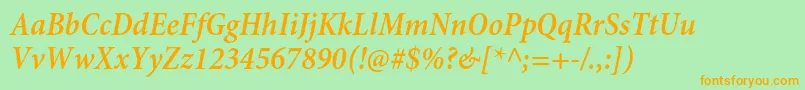 MinionproSemiboldcnit Font – Orange Fonts on Green Background