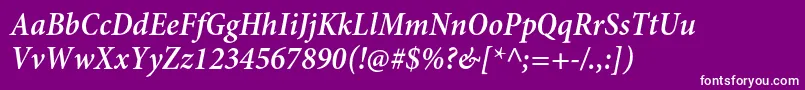 MinionproSemiboldcnit Font – White Fonts on Purple Background