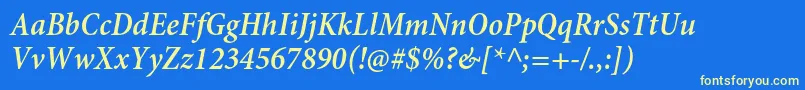 MinionproSemiboldcnit Font – Yellow Fonts on Blue Background