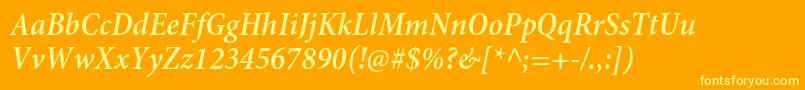 MinionproSemiboldcnit Font – Yellow Fonts on Orange Background