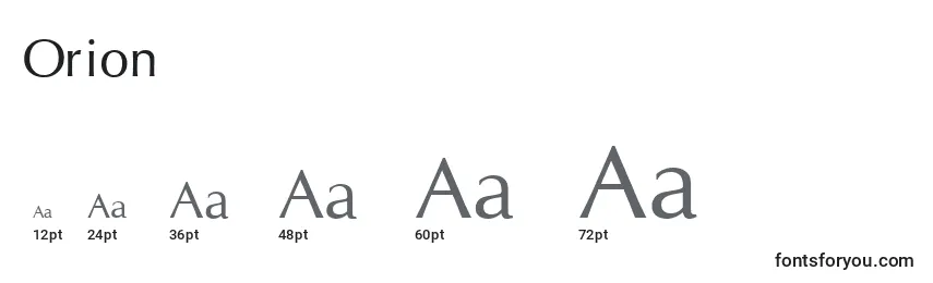 Orion Font Sizes