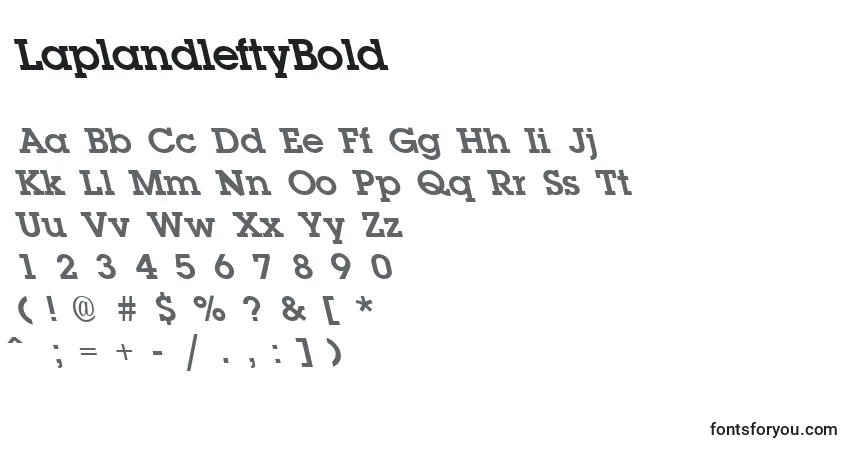 Police LaplandleftyBold - Alphabet, Chiffres, Caractères Spéciaux