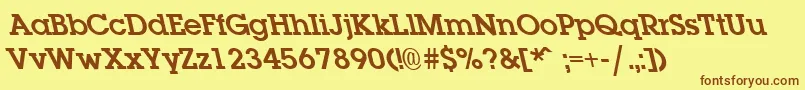 LaplandleftyBold Font – Brown Fonts on Yellow Background