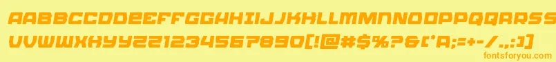 Olympiccarriersemital Font – Orange Fonts on Yellow Background