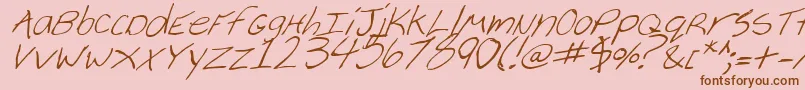 Cheyennei-Schriftart – Braune Schriften auf rosa Hintergrund