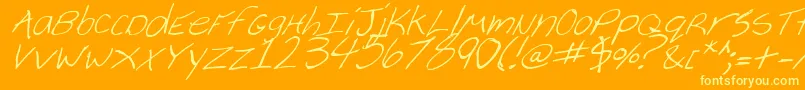 Cheyennei-Schriftart – Gelbe Schriften auf orangefarbenem Hintergrund