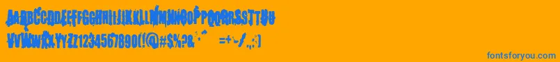 MemoryLapses-Schriftart – Blaue Schriften auf orangefarbenem Hintergrund