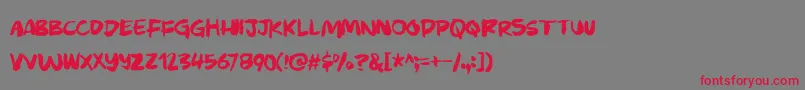 フォントMurkybuzzdemo – 赤い文字の灰色の背景