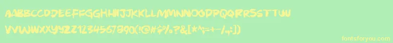 Murkybuzzdemo Font – Yellow Fonts on Green Background