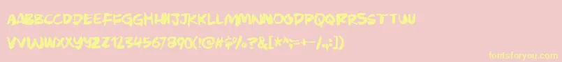 Weitere Informationen zur Murkybuzzdemo-Schriftart Murkybuzzdemo-Schriftart – Gelbe Schriften auf rosa Hintergrund