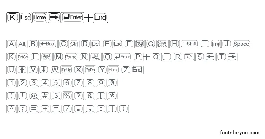 Keytopzフォント–アルファベット、数字、特殊文字