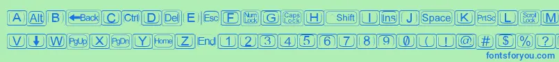 Keytopz Font – Blue Fonts on Green Background