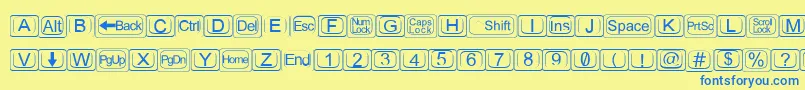 Keytopz Font – Blue Fonts on Yellow Background