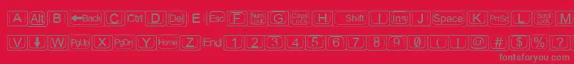 Keytopz Font – Gray Fonts on Red Background