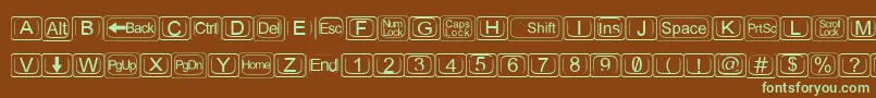 Keytopz-fontti – vihreät fontit ruskealla taustalla