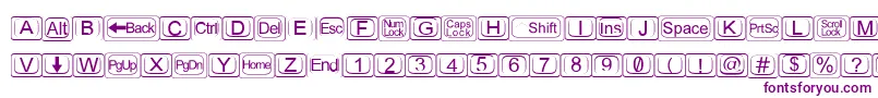 フォントKeytopz – 白い背景に紫のフォント