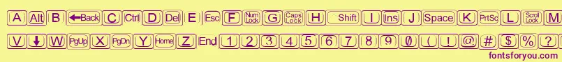 Keytopz Font – Purple Fonts on Yellow Background