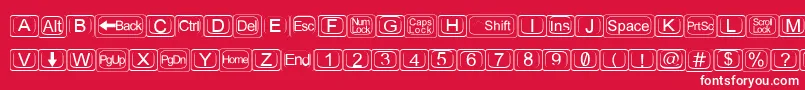Fonte Keytopz – fontes brancas em um fundo vermelho