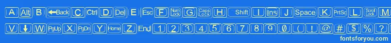 Keytopz Font – Yellow Fonts on Blue Background