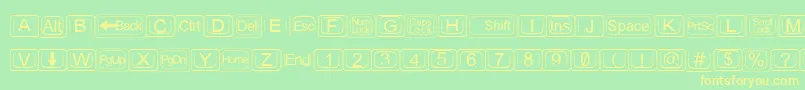 Keytopz Font – Yellow Fonts on Green Background