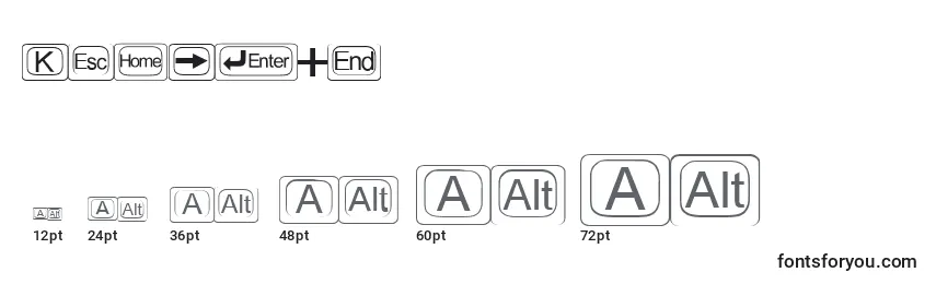 Размеры шрифта Keytopz