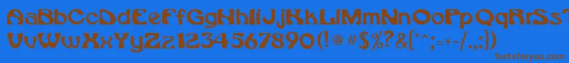フォントDaytonaMedium – 茶色の文字が青い背景にあります。
