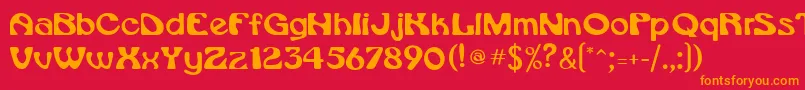 フォントDaytonaMedium – 赤い背景にオレンジの文字