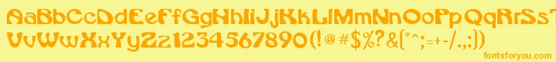 DaytonaMedium Font – Orange Fonts on Yellow Background