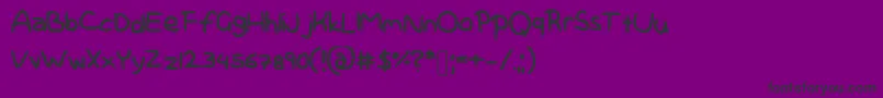 Hellokawaii-Schriftart – Schwarze Schriften auf violettem Hintergrund