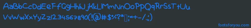 Hellokawaii Font – Blue Fonts on Black Background