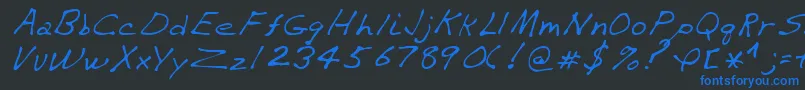 VaughnRegular Font – Blue Fonts on Black Background