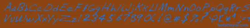 VaughnRegular Font – Blue Fonts on Brown Background