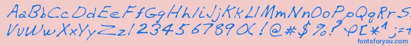 VaughnRegular Font – Blue Fonts on Pink Background