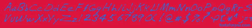 VaughnRegular Font – Blue Fonts on Red Background