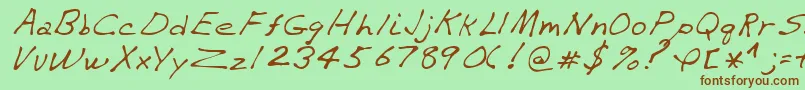 VaughnRegular Font – Brown Fonts on Green Background