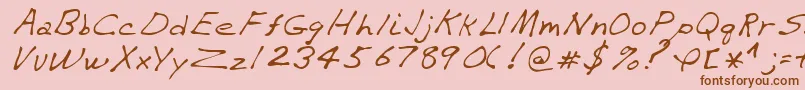 VaughnRegular Font – Brown Fonts on Pink Background