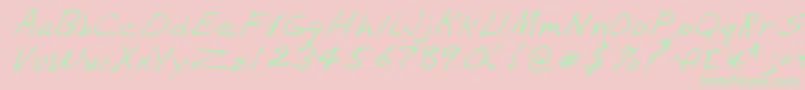 VaughnRegular Font – Green Fonts on Pink Background