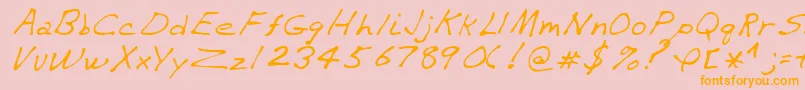 VaughnRegular-Schriftart – Orangefarbene Schriften auf rosa Hintergrund