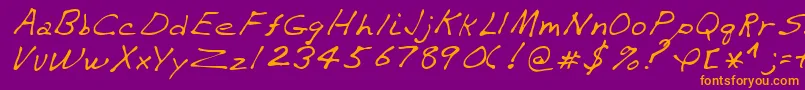 VaughnRegular Font – Orange Fonts on Purple Background