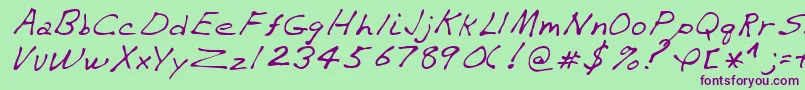 VaughnRegular Font – Purple Fonts on Green Background